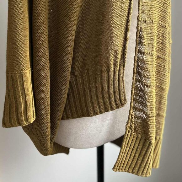 Sarah Pacini Verdant Dijon Linen-Blend Open-Work Asymmetric Knit Sweater – OS - Picture 2 of 13